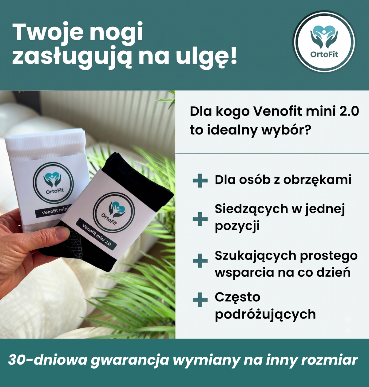 Venofit mini 2.0 - skarpety kompresyjne krótkie bez palców